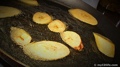 platanos frying