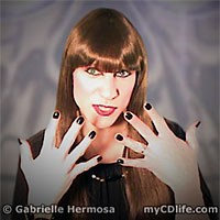 Gabrielle's black fingernails
